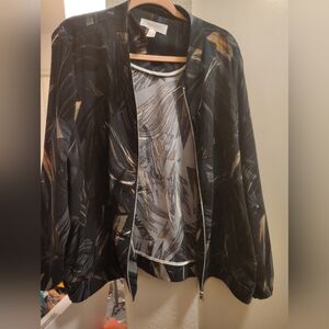 ADDITION ELLE Black Patterned Jacket upscale, Y2K, Grunge, vintage inspired, fun